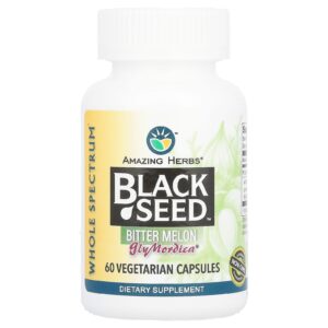 Amazing Herbs Semente Negra Melão-de-São-Caetano 60 Cápsulas Vegetarianas