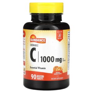 Sundance Vitamins Mastigável C Laranja Natural 90 Comprimidos Mastigáveis (500 mg por Comprimido)