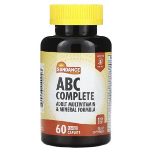 Sundance Vitamins ABC Completo Fórmula Multivitamínica e Mineral para Adultos 60 Cápsulas Revestidas