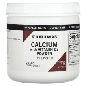 Kirkman Labs Cálcio com Vitamina D3 em Pó Sem Sabor 227 g (8 oz)