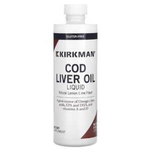 Kirkman Labs Óleo de Fígado de Bacalhau Líquido Limão-siciliano Natural e Lima 237 ml (8 fl oz)