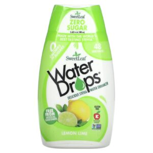 SweetLeaf Stevia Water Drops Delicioso Intensificador de Água de Estévia Limão Siciliano e Limão Taiti 48 ml (162 fl oz)