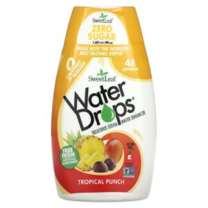 SweetLeaf Stevia Water Drops Delicioso Potencializador de Água de Estévia Ponche Tropical 48 ml (162 fl oz)