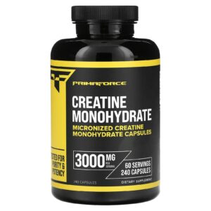 Primaforce Creatina Mono-hidratada 240 Cápsulas (750 mg por Cápsula)