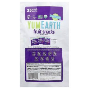 YumEarth Lanches de Frutas Sem Glúten Favoritos 35 Pacotes 198 g (07 oz) Cada
