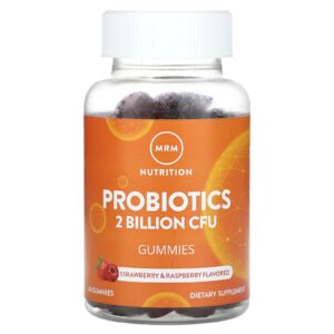 MRM Nutrition Gomas de Probióticos Morango e Framboesa 60 Gomas (1 Bilhão de UFCs por Goma)