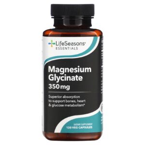 LifeSeasons Glicinato de Magnésio 120 Cápsulas Vegetais (875 mg por Cápsula)