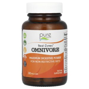 Pure Essence Real-Zymes Onívoro 30 Cápsulas Vegetais