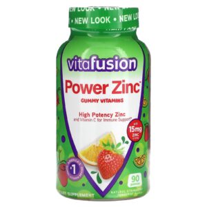 VitaFusion Vitaminas em Goma de Zinco Power Tangerina e Morango Naturais 90 Gomas