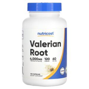 Nutricost Raiz de Valeriana 120 Cápsulas (2.000 mg por Cápsula)