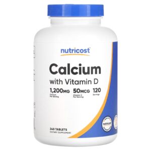 Nutricost Cálcio com Vitamina D 240 comprimidos