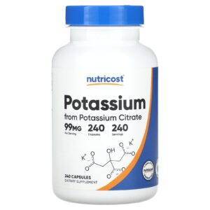 Nutricost Potássio 99 mg 240 cápsulas