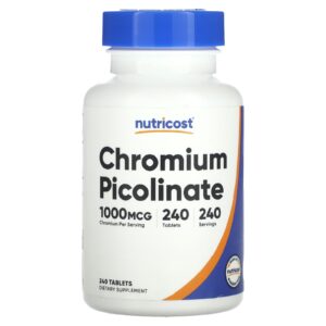 Nutricost Picolinato de cromo 1.000 mcg 240 comprimidos