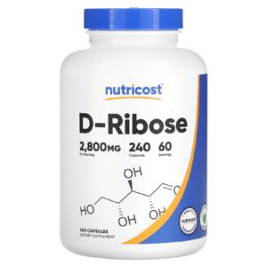 Nutricost D-Ribose 240 Cápsulas (700 mg por Cápsula)