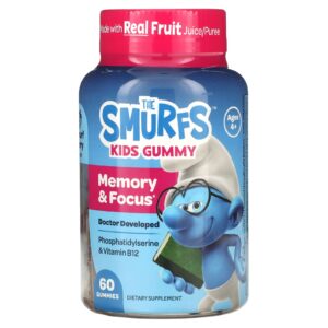 The Smurfs Goma para Crianças Memória e Foco Acima de 4 Anos Smurf Berry 60 Gomas