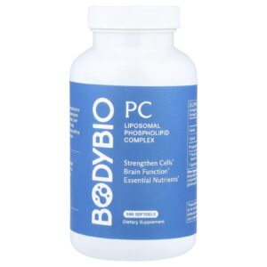 BodyBio PC Complexo de Fosfolipídeos Lipossomais 100 Cápsulas Softgel (650 mg por Cápsula Softgel)