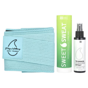 Sports Research Sweet Sweat® Kit Aparador pela Cintura Paige Hathaway M/L Azul Kit com 3 Unidades