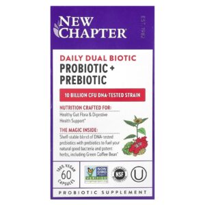 New Chapter Biótico Diário Duplo Probiótico + Prebiótico 60 Cápsulas Veganas