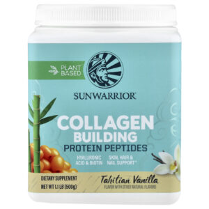 Sunwarrior Peptídeos de Proteína de Construção de Colágeno à Base de Plantas Baunilha do Taiti 500 g (11 lb)