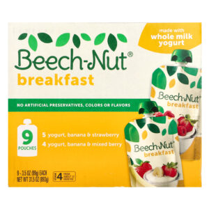 Beech-Nut Café da Manhã A Partir de 12 Meses Embalagem Variada 9 Sachês 99 g (35 oz) Cada