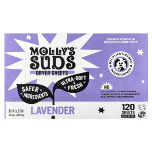 Mollys Suds Folhas de Secador Lavanda 120 Folhas