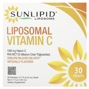 Sunlipid Vitamina C Lipossomal com Óleo TCM 30 Embalagens 5 ml (017 fl oz) Cada