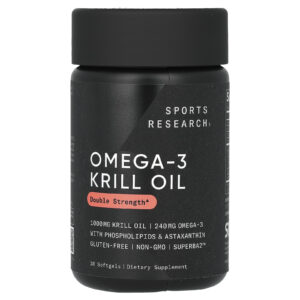 Sports Research Óleo de Krill Ômega-3 1.000 mg 30 Cápsulas Softgel