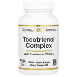 California Gold Nutrition Complexo de Tocotrienol com Vitamina E 150 Cápsulas Softgel de Gelatina de Peixe