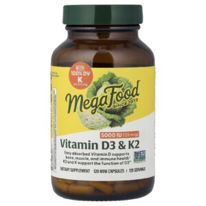 MegaFood Vitamina D3 e K2 120 Minicápsulas