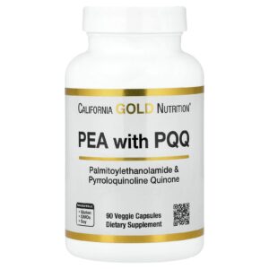 California Gold Nutrition PEA 300 mg + PQQ 10 mg 90 Cápsulas Vegetais