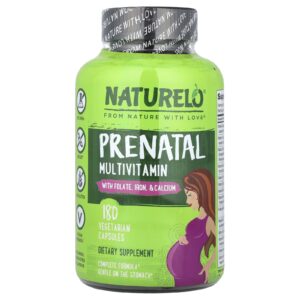 NATURELO Multivitamínico Pré-Natal com Folato Ferro e Cálcio 180 Cápsulas Vegetarianas