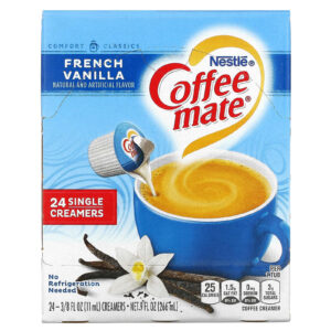 Coffee Mate Creme para Café Líquido Baunilha Francesa 24 Cremes Individuais 11 ml (3/8 fl oz)