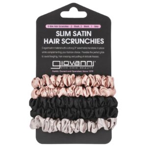 Giovanni Scrunchies de Cabelos Finos Blush Preto Cinza 5 Scrunchies