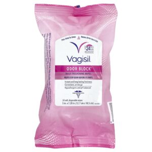 Vagisil Lenços Refrescantes Diários Odor Block® 20 Lenços Macios e Descartáveis