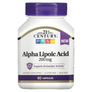 21st Century Ácido Alfa-Lipoico 200 mg 60 Cápsulas