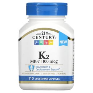 21st Century K2 MK-7 100 mcg 110 Cápsulas Vegetarianas