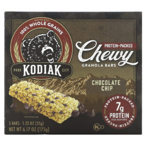 Kodiak Cakes Barras de Granola em Borracha Lascas de Chocolate 5 Barras 35 g (123 oz) Cada