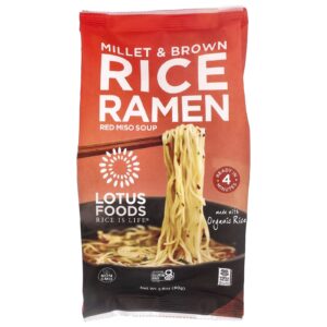 Lotus Foods Ramen de Painço e Arroz Integral Sopa de Miso Vermelho 80 g (28 oz)