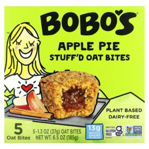 Bobos Oat Bars Aveia Recheada Torta de Maçã 5 Bocadas 37 g (13 oz) Cada