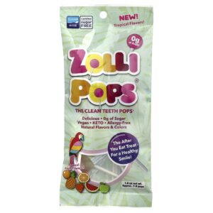 Zollipops Zolli Pops The Clean Teeth Drops Frutas Tropicais Aprox. 7-8 Pops 16 oz