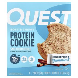 Quest Nutrition Cookie de Proteína Snickerdoodle 4 Cookies 58 g (204 oz) Cada