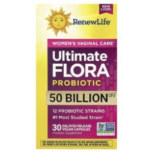 Renew Life Ultimate Flora™ Probiotic 30 Cápsulas Veganas de Liberação Retardada