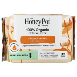 The Honey Pot Company Cottom Cover 100% Orgânico Discos Sem Ervas Regular 30 Unidades
