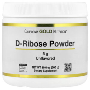 California Gold Nutrition D-ribose em Pó Sem Sabor 300 g (106 oz)
