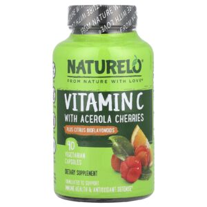 NATURELO Vitamina C com Acerola e Bioflavonoides Cítricos 90 Cápsulas Vegetarianas