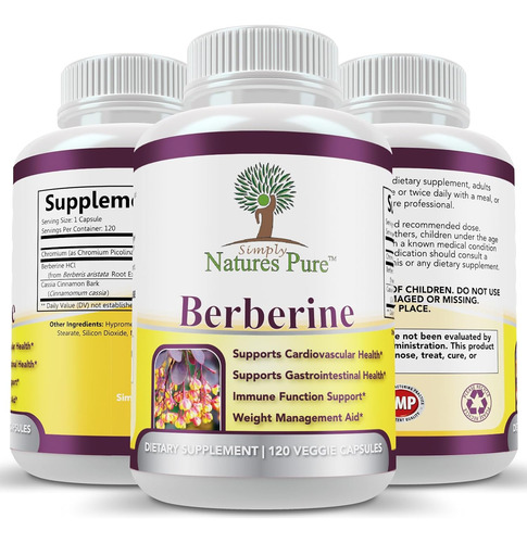 Simply Natures Pure Premium Berberine Hcl 500mg - 120 Caps.. - Imagem 4