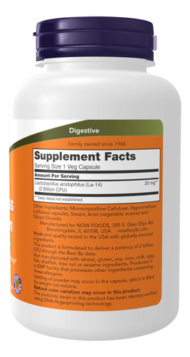 Suplementos Now Foods Acidophilus Dois Bilhões - Imagem 2