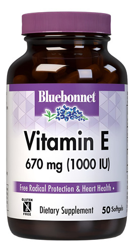 Bluebonnet Vitamina E 1000 Ui Cápsulas Macias Tocoferóis 50