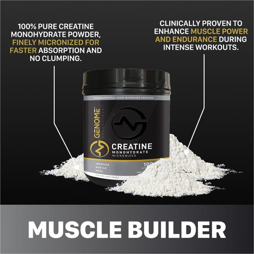 Genome Essentials Creatina Monohidratada Premium 100% Pura - Imagem 4