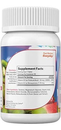 Zahler Junior Vitamina D3 + K2 Tabletes Mastigáveis - Imagem 9